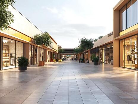 Pasillo comercial de un centro comercial